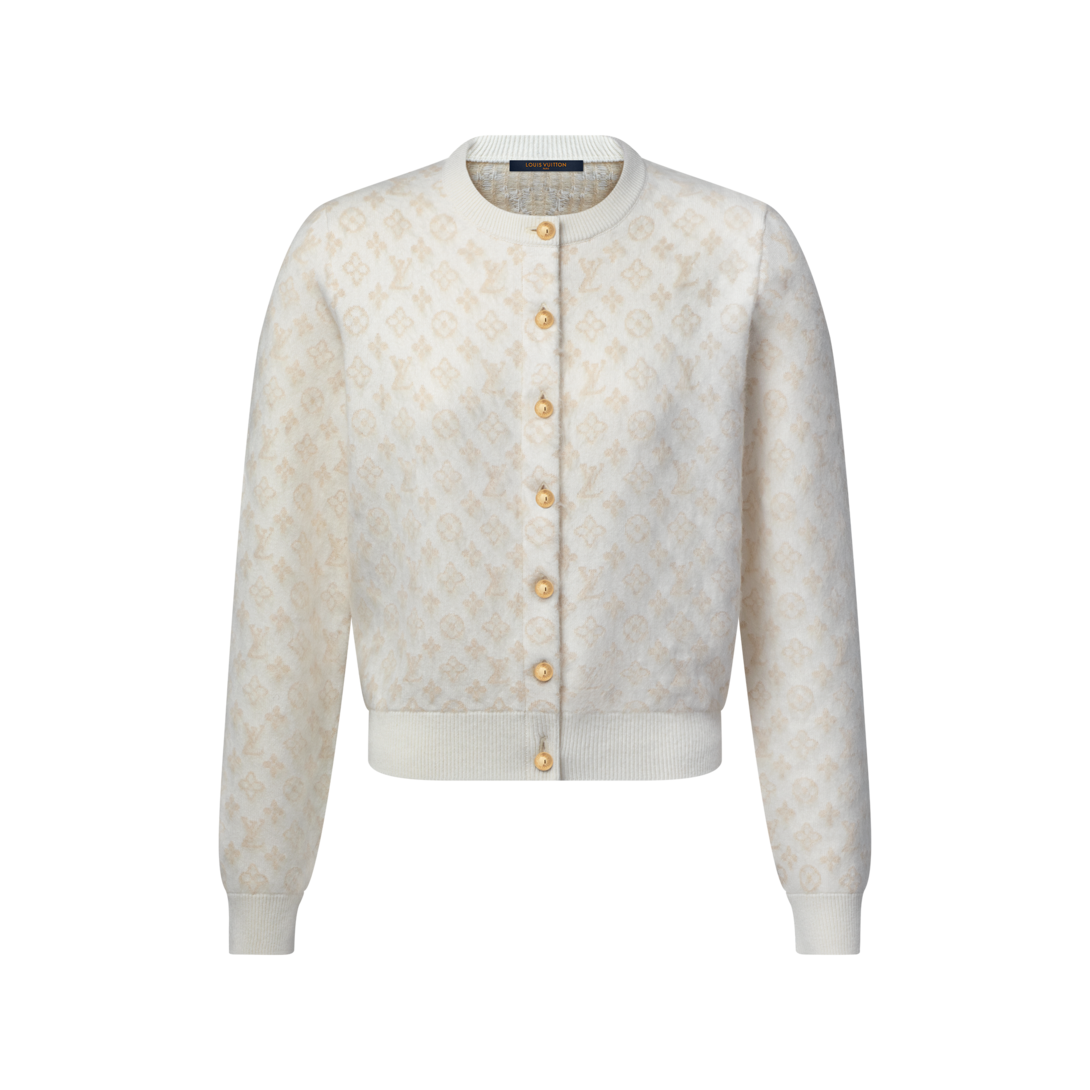 LOUIS VUITTON アイボリー カーディガン LOUIS VUITTON LVロゴ ポケット ニットカーディガン アイボリー - メルカリ